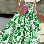 Digital Printed Waist-controlled Retro Skirt Female