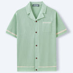Men's Knitwear Summer Cuban Collar Short Sleeve Polo Shirt