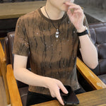 Ice Silk Short Sleeve T-shirt Casual Round Neck Top
