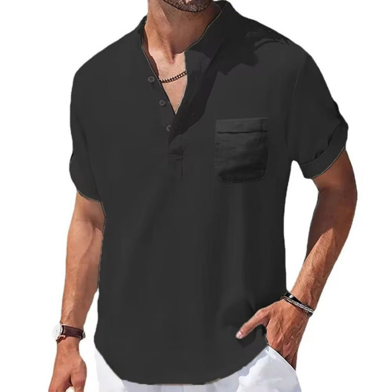 Cotton Linen Linen Men's Short-sleeved T-shirt