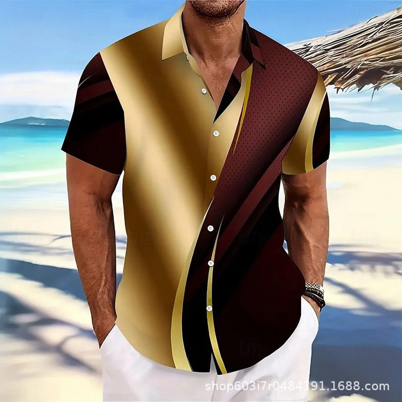 Men's T-shirt Color Series 3D Printed Short Sleeve