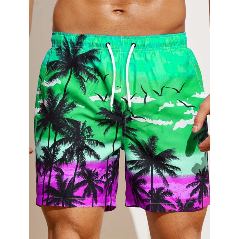 Men's 3D Printing Smoke Pattern Loose Beach Pants