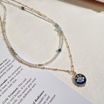 Two Stacked Necklaces With Natural Crystals