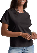 Loose Solid Color Short Sleeve Women's Summer Casual Crew Neck Top